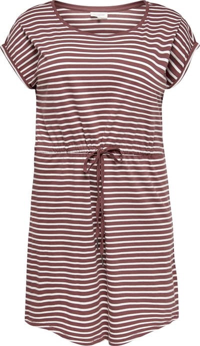 ONLY CARMAKOMA CARAPRIL SS KNEE DRESS STRIPE  Dames Jurk - Maat S-42/44