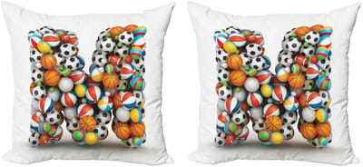 ABAKUHAUS Kussenhoes – Set M 2x40x40 cm – Dubbelzijdig bedrukt – Rits – Multicolor