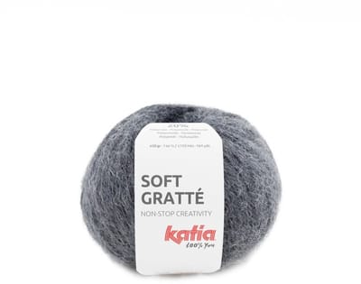 Katia Soft Gratté - 77 grijs - Mohair-Look Acryl Garen