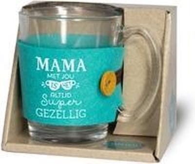 Moederdag - Theeglas - Mama - Zijden lint "Speciaal voor jou" - Cadeauverpakking