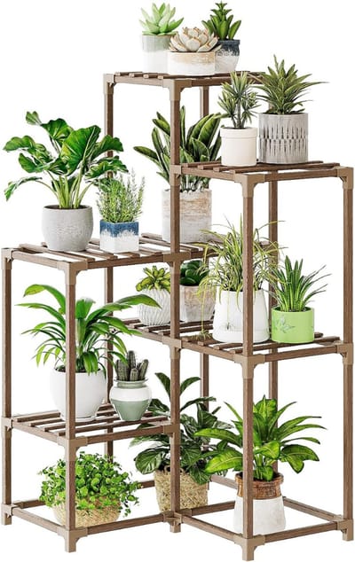 DnA® Plantenrek - Plantentafel - Plantenstandaard Binnen - Plantenrek Binnen - Bruin - 60cm x 30cm x 11cm