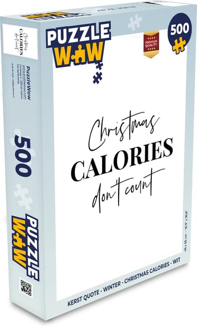 Puzzel Kerst quote - Winter - Christmas calories - Wit - Legpuzzel - Puzzel 500 stukjes - Kerst - Cadeau - Kerstcadeau voor mannen, vrouwen en kinderen