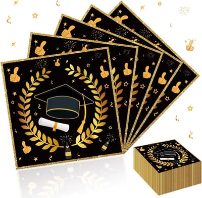 100 Stuks Afstudeernapkins 33 x 33 cm, Feestelijke Tafeldecoratie voor Afstudeerpartijen, Gefeliciteerd Graduates Servetten, Tafelaccessoires voor Feesten