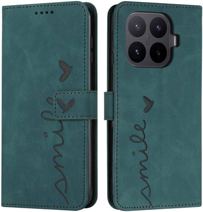 Coverup Hoesje - Geschikt voor Xiaomi 17T Pro Hoesje - Coverup Smile Book Case - Groen