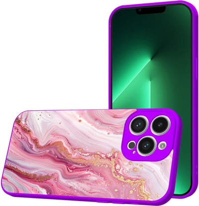 Smartphonica Telefoonhoesje Geschikt voor iPhone 13 Pro met Roze Marmer opdruk - TPU Back Cover Case Rosé Marble Design - Paars geschikt voor iPhone 13 Pro