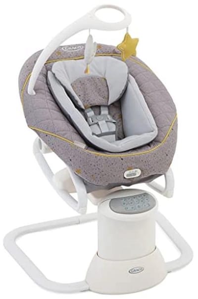 2-in-1 Babyschommel en Draagbare Wip met Vibratie en Instelbare Schommelsnelheid voor Baby's tot 6 Maanden