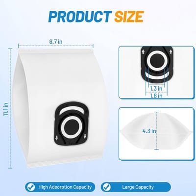 Dailygoods- Stofzuigerzakken 18 stuks - Compatibel met Rowenta Silence Force - HEPA-filterkwaliteit - Hoge filtercapaciteit 99,9% - Hygiënisch vervangen - Anti-geurlaag - Filterzakken