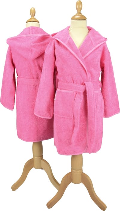 ARTG® Boyzz & Girlzz - Kinder Badjas met Capuchon - Rose - Pink - Maat 152/164