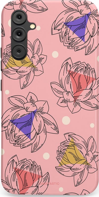Casetastic Hoesje Geschikt voor Samsung A34 (5G) - Stijlvolle Beschermende Duo-layer Case - Bloemen Pastel Roze
