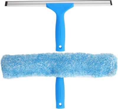 Professionele Raamtrekker en Microvezel Inwasser Set - 2-in-1 Raamreinigingskit voor Glazen en Douchedeuren