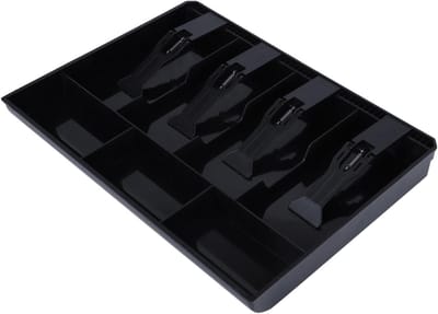 Geldcassette met vakken - Geldopberger - Thuiswinkel Organisatie - Stevige constructie - 32 cm breed - Zwart
