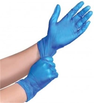 Vinyl Wegwerphandschoenen Poedervrij Blauw - Maat M - 100 stuks - Eenmalige Onderzoekshandschoenen - Sushihandschoenen - Cat.3