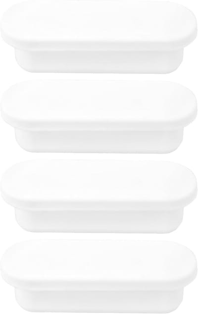 4-delige set van 55mm siliconen afvoerstoppen voor badkamer wastafels, geschikt voor keramische wastafels van 45mm-52mm, wit