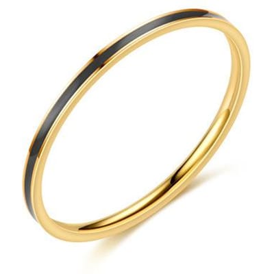 Europese En Amerikaanse Minderheid 1mm Fijne Titanium Stalen Olie Druppel Ring Vrouwelijk Populair Veelzijdig Ring Groothandel Sieraden 7 zwart