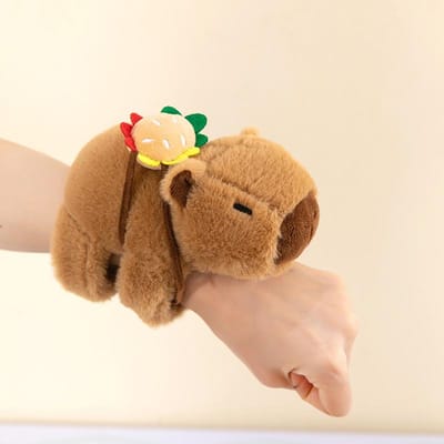 Joli bracelet en peluche pour animal Capybara, jouet amusant pour enfant 18cm brown