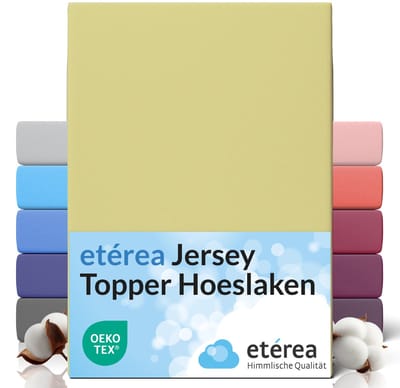 etérea Topper Jersey Hoeslaken 90x200 - 100x200 cm Oekotex Made in Green - 100% katoen - Munt