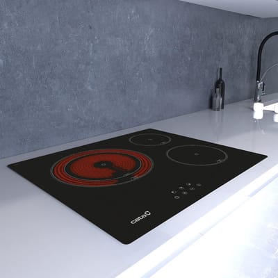 Keramische Kookplaat Zwart 60cm met 3 High Light Zones en Tactiele Bediening