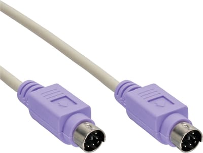 Mini DIN 6-pins PS/2 datakabel / beige/paars - 2 meter
