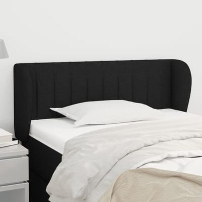 vidaXL - Hoofdbord - met - randen - 93x23x78/88 - cm - stof - zwart