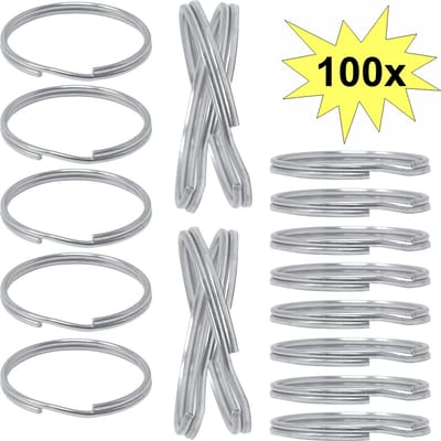 Fako Bijoux - Sleutelring - 25mm - Sleutelringen - Staal - Basic - Zilver - 100 Stuks