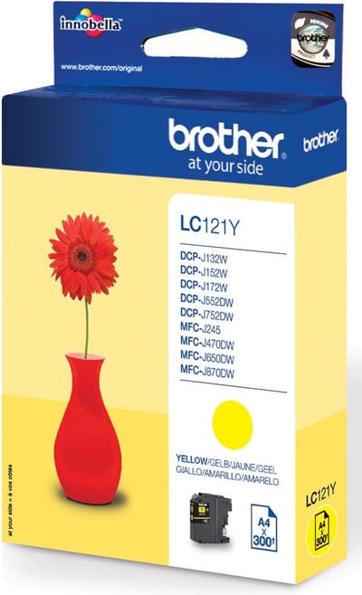 Inktcartridge brother lc-121y geel | 1 stuk | 5 stuks
