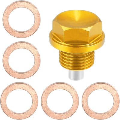 Dailygoods- Oliepan Aftappen - M16x1.5 Schroeven - Goudkleurig - Motorolie - Hoogwaardige Kwaliteit