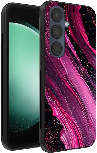 Smartphonica Telefoonhoesje Geschikt voor Samsung Galaxy S23 FE met marmer opdruk - TPU backcover case marble design - Paars Roze geschikt voor Samsung Galaxy S23 FE