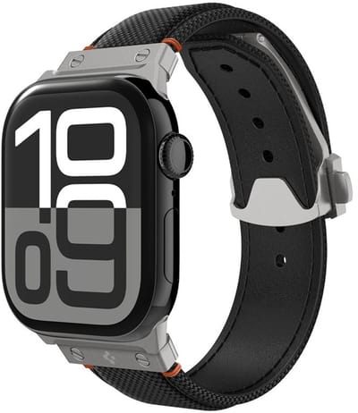 Spigen Classic Fit Bandje Geschikt voor Apple Watch 1/2/3/4/5/6/7/8/9/10/SE/Ultra 49MM / 46MM / 45MM / 44MM / 42MM - Zwart
