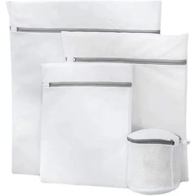 Sacs à Linge Impression Maille Fine Soin des Vêtements et Set de Sacs à Laver Grand Filet Sac à Linge pour Soutiens-Gorge blanc