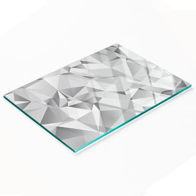 Duurzame en stijlvolle snijplank van gehard glas met 3D-patroon, 80x52 cm