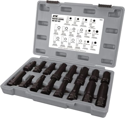 Hoofdsleutelset - Moer Sleutel Set - Wielbouten Losdraaien - 16 Delig Chroom-vanadium - 29 x 16 x 5 cm - zwart