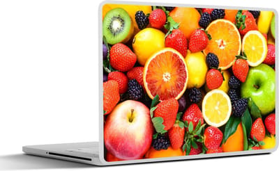 Laptop sticker - 14 inch - Aardbei - Citroen - Fruit - 32x5x23x5cm - Laptopstickers - Laptop skin - Cover