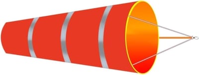 Reflecterende windzak - Weervlag richtingaanwijzer - Windmeting buiten - Weerbestendig materiaal - 60 cm - Rood grijs
