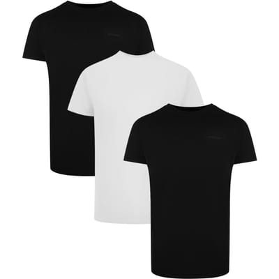 Korte Mouwen Logo Tri-Pack T-shirt in Zwart en Wit