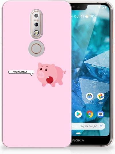 Nokia 7.1 Telefoonhoesje met Naam Pig Mud