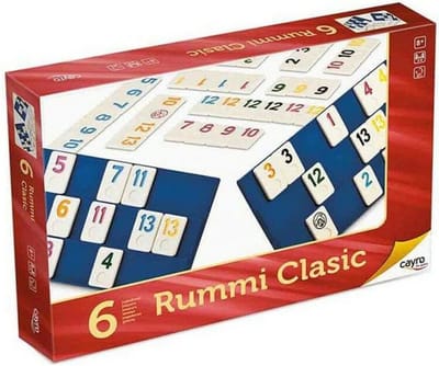 Cayro RummiClasic 6 Spelers - Klassiek Nummerspel met 159 Grote Fiches - Inclusief 6 Legplanken en Stoffen Zakje - 2-6 Spelers - Speelduur 30 Minuten - Vanaf 8 Jaar - Cayro Collection