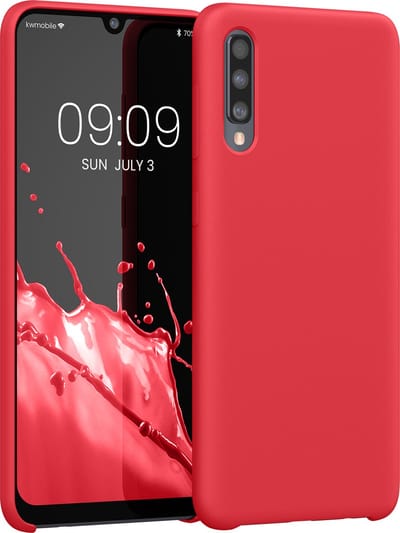 kwmobile telefoonhoesje geschikt voor Samsung Galaxy A50 - Hoesje met siliconen coating - Smartphone case in awesome pink