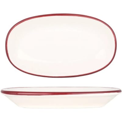 Bonna Serveerschaal - Linea Burgundy - Porselein - 19x11 cm - set van 2