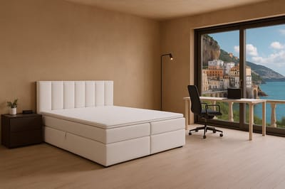 Boxspring Amalfi vlak, 100x220 cm, kleur wit