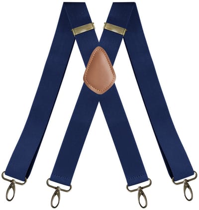 Verstelbare Y-vormige bretels met draaiklippen - 120 cm lange zwarte unisex bretels voor werk, feest en reizen-Marineblauw
