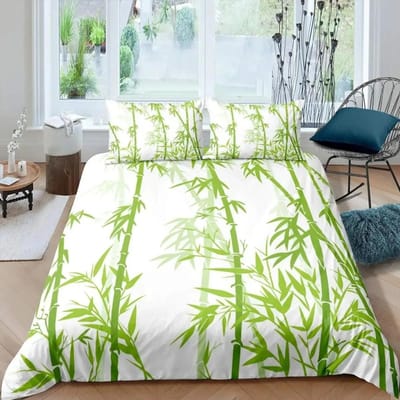 Bamboe Dekbedovertrek Collectie Bamboe Takken Beddengoed Collectie Boom Print Dekbedovertrek Luxe Retro Bloemig Stijl Dekbedovertrek Queen Size 135X200cm-2pcs