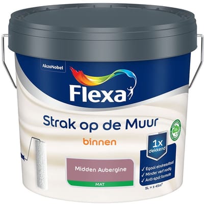 Flexa - Strak Op De Muur Binnen Mat - Midden Aubergine - Mengverf - 5 L