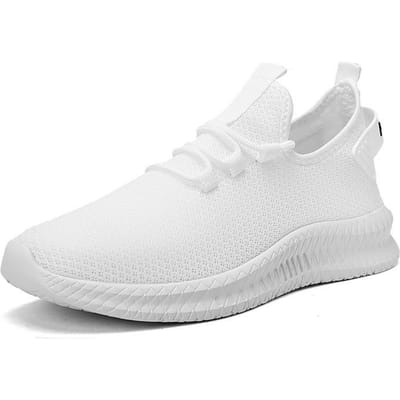 Grote Maten Zomer Vliegweefsel Ademende Heren Sneaker Stijlvol en Lichtgewicht Hardlopen Herenschoenen 43 wit