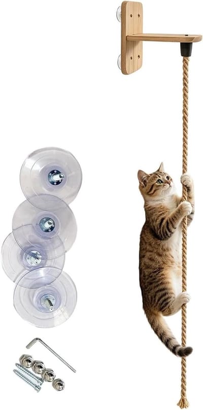 Klimtouw voor katten - Huisdier speelgoed - Spelen en krabben - Interactief en stevig - 200 cm lang - Natuurlijk touw