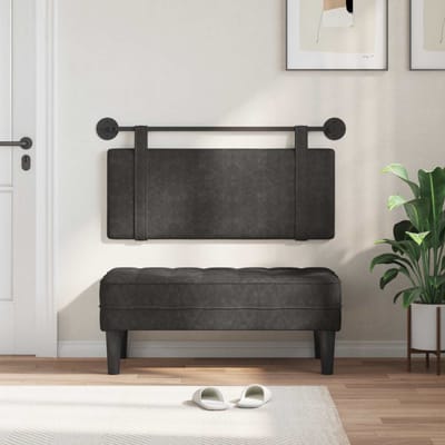 vidaXL - Hangend - hoofdbord - Zwart - Antiek - PU