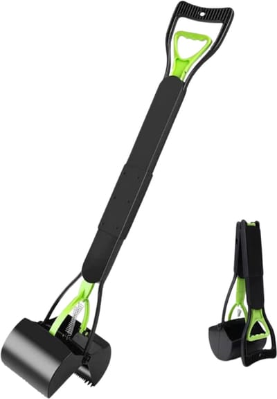 TIM® Hondenpoepschep - Honden - Hondenpoepzakjes - Zwart/Groen - 40cm x 17cm x 16cm
