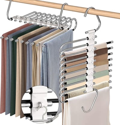 Broekhanger Ruimtebesparend - Broekenhangers - 9 Broeken - Kledinghangers - Wit