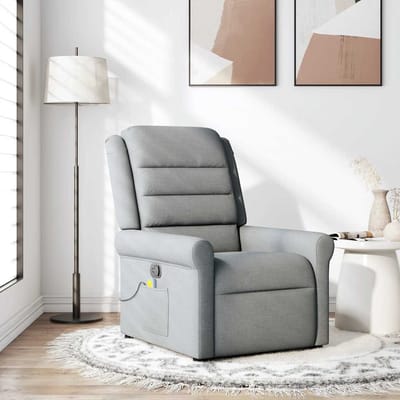 vidaXL - Massagestoel - verstelbaar - stof - lichtgrijs
