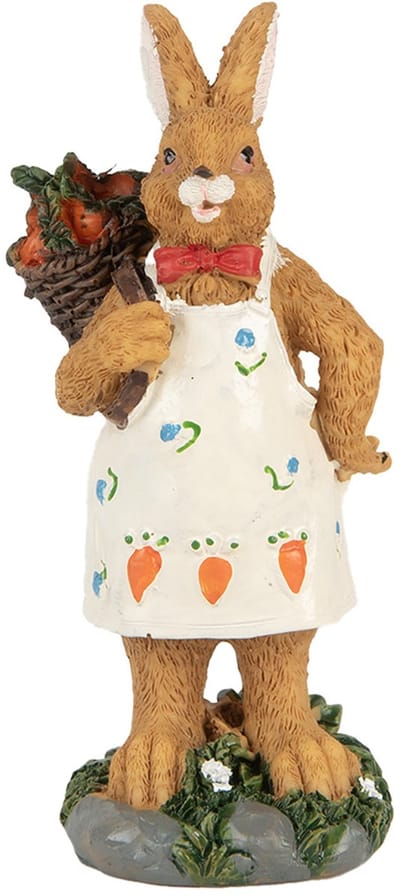 Clayre & Eef Decoratie Beeld Konijn 5x5x13 cm Bruin Kunststof