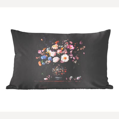 Sierkussens - Kussentjes Woonkamer - 60x40 cm - Bloemenvaas - Hout - Bloemen - Boeket